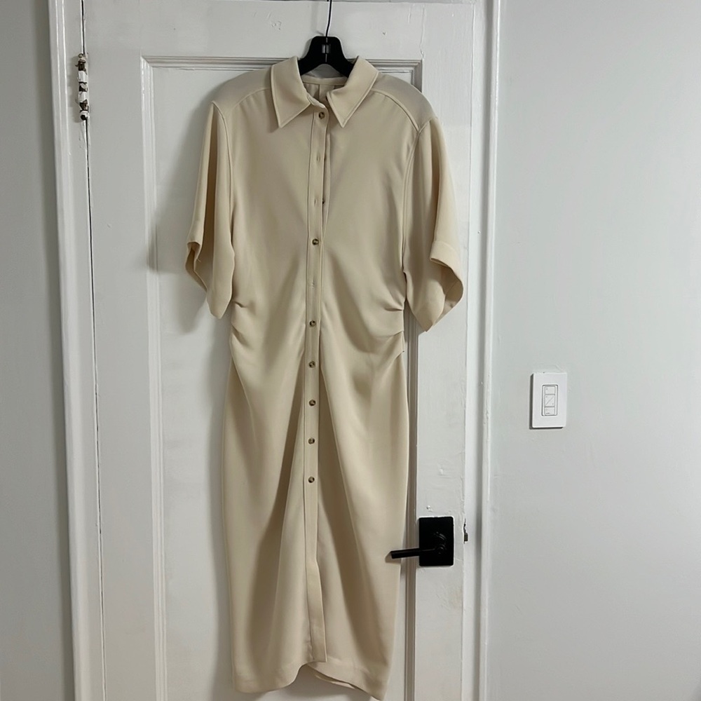 H&M size Medium MIDI  cream dress